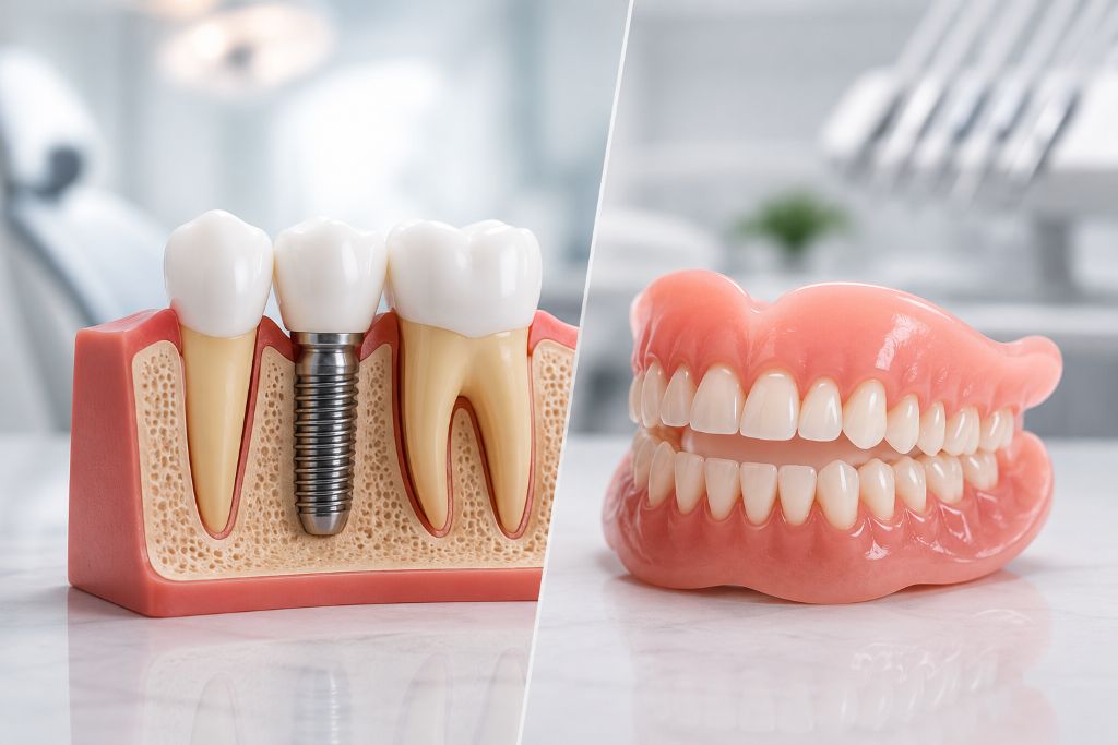 implant dentar sau proteza dentara